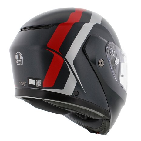 AGV Streetmodular systeemhelm Resia mat grijs zilver rood