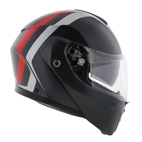 AGV Streetmodular systeemhelm Resia mat grijs zilver rood