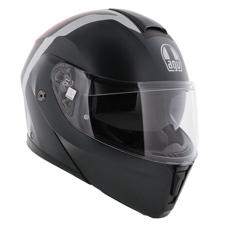 AGV Streetmodular systeemhelm Resia mat grijs zilver rood