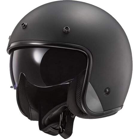 LS2 OF601 Bob II jet motorhelm solid mat zwart