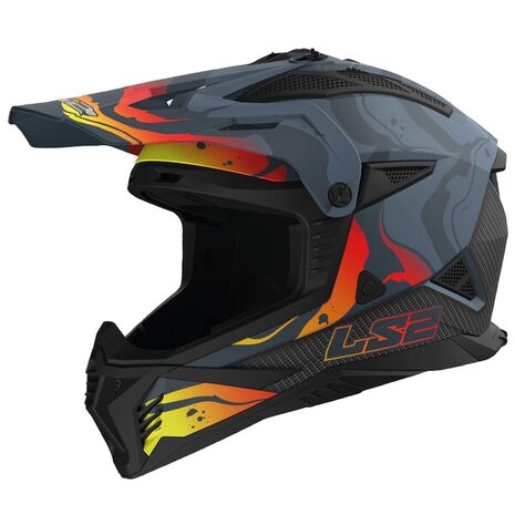 LS2 MX708 Fast II crosshelm Wash grijs