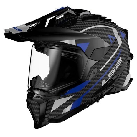 LS2 MX701 Explorer Carbon helm Adventure blauw