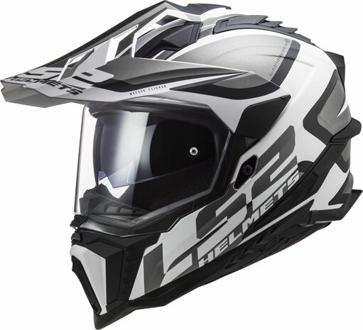 LS2 MX701 Explorer Adventure helm Alter mat zwart wit