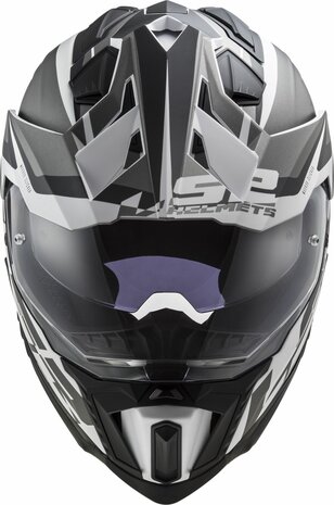 LS2 MX701 Explorer Adventure helm Alter mat zwart wit