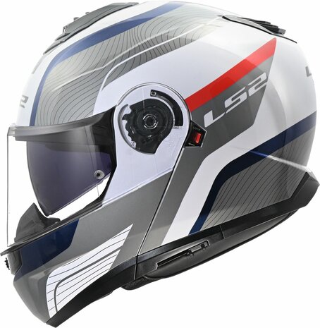LS2 FF908 Strobe II systeemhelm Monza wit blauw rood