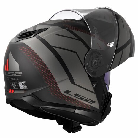 LS2 FF908 Strobe II systeemhelm Code zwart grijs