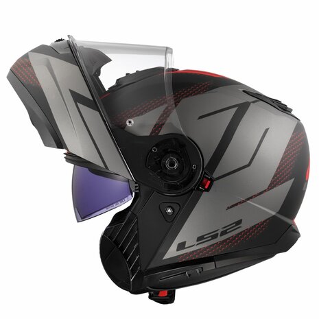 LS2 FF908 Strobe II systeemhelm Code zwart grijs