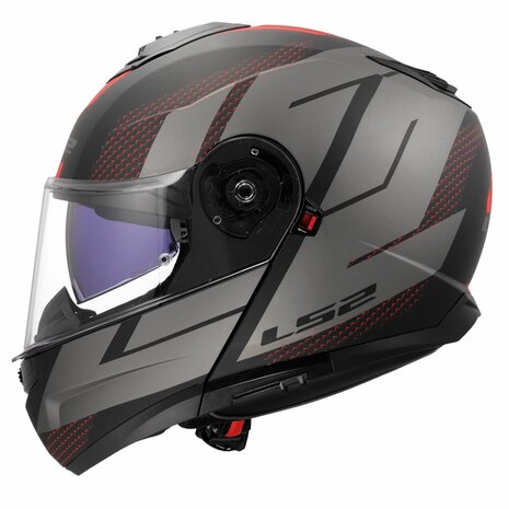 LS2 FF908 Strobe II systeemhelm Code zwart grijs