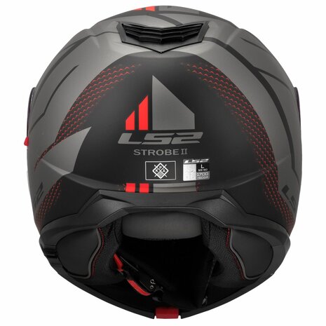 LS2 FF908 Strobe II systeemhelm Code zwart grijs