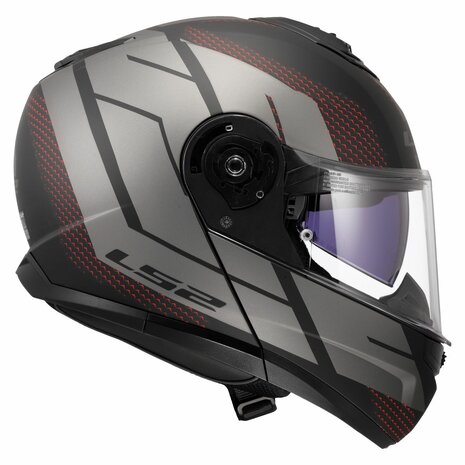 LS2 FF908 Strobe II systeemhelm Code zwart grijs