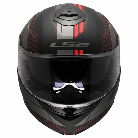 LS2 FF908 Strobe II systeemhelm Code zwart grijs