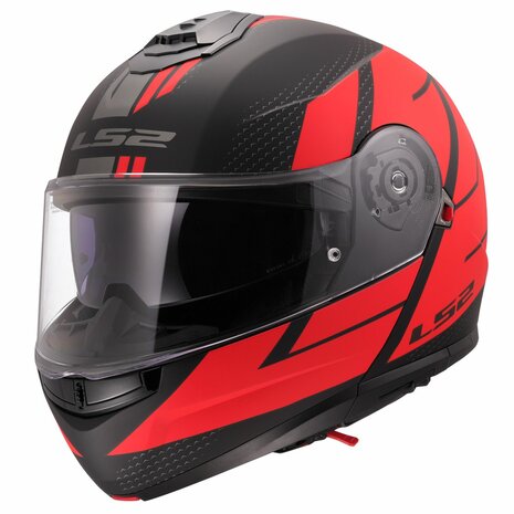 LS2 FF908 Strobe II systeemhelm Code zwart rood