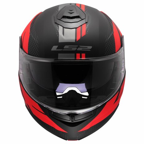 LS2 FF908 Strobe II systeemhelm Code zwart rood