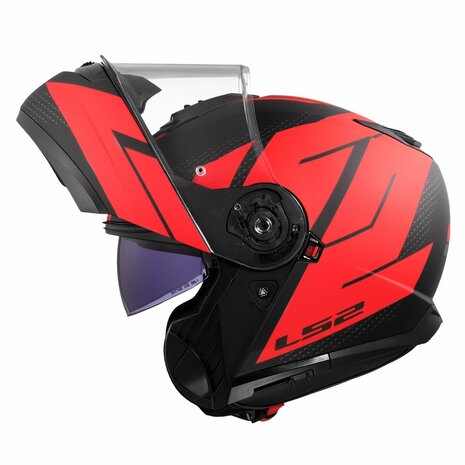 LS2 FF908 Strobe II systeemhelm Code zwart rood