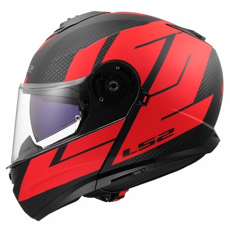LS2 FF908 Strobe II systeemhelm Code zwart rood