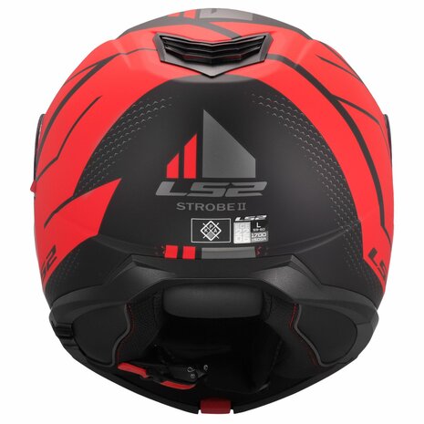 LS2 FF908 Strobe II systeemhelm Code zwart rood