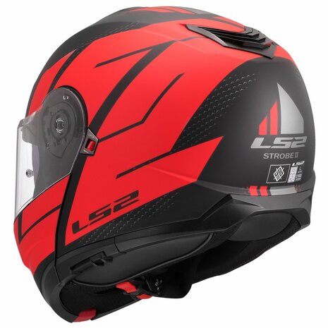 LS2 FF908 Strobe II systeemhelm Code zwart rood