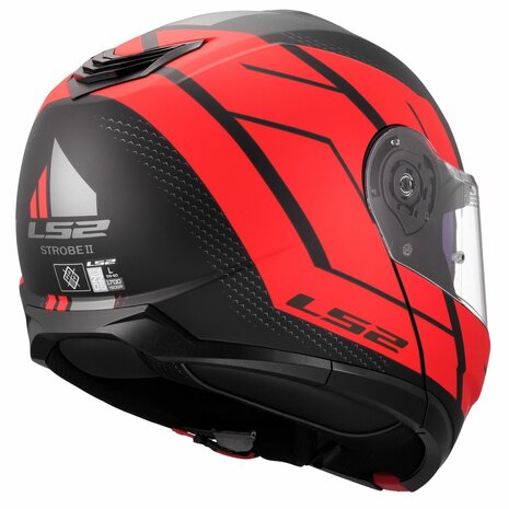 LS2 FF908 Strobe II systeemhelm Code zwart rood