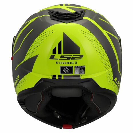 LS2 FF908 Strobe II systeemhelm Code fluor geel grijs