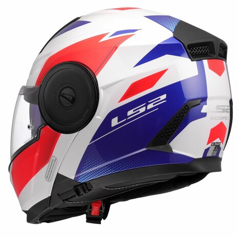 LS2 FF902 Scope II systeemhelm Duria wit blauw rood