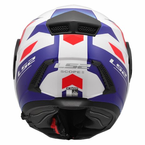 LS2 FF902 Scope II systeemhelm Duria wit blauw rood