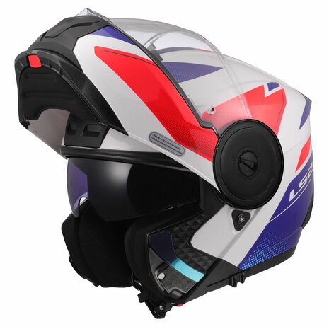 LS2 FF902 Scope II systeemhelm Duria wit blauw rood