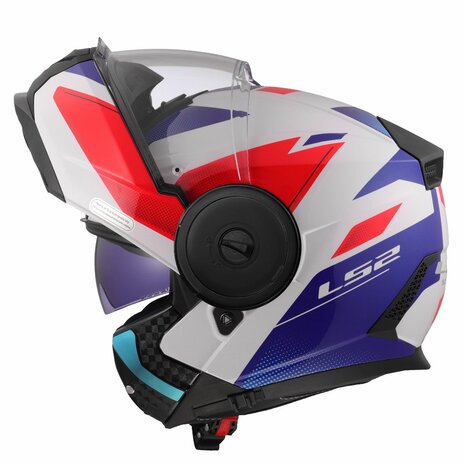 LS2 FF902 Scope II systeemhelm Duria wit blauw rood