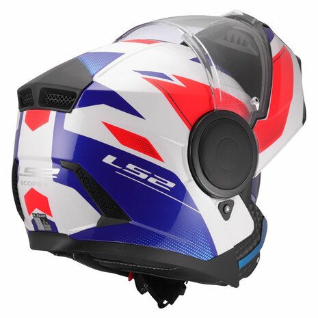 LS2 FF902 Scope II systeemhelm Duria wit blauw rood