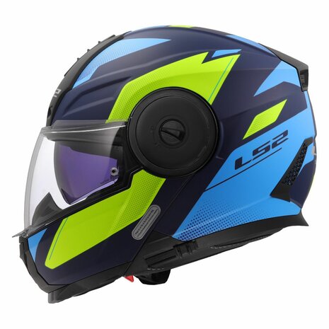 LS2 FF902 Scope II systeemhelm Duria blauw geel