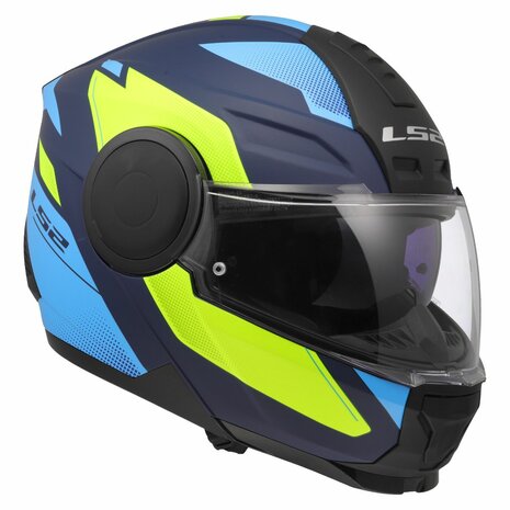 LS2 FF902 Scope II systeemhelm Duria blauw geel