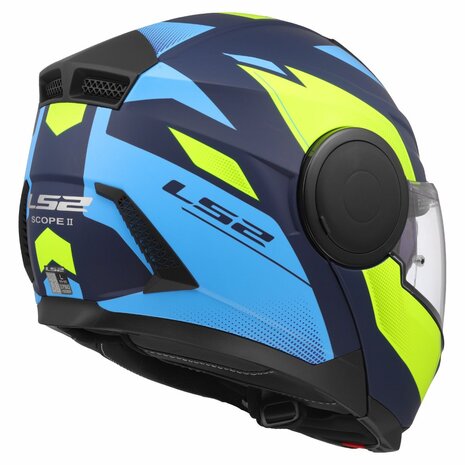 LS2 FF902 Scope II systeemhelm Duria blauw geel