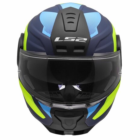 LS2 FF902 Scope II systeemhelm Duria blauw geel