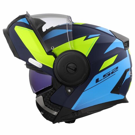 LS2 FF902 Scope II systeemhelm Duria blauw geel