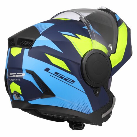 LS2 FF902 Scope II systeemhelm Duria blauw geel