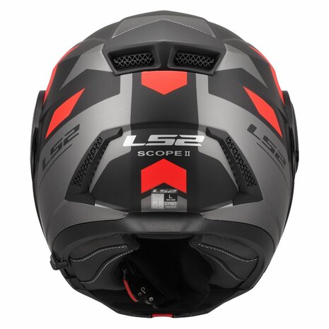 LS2 FF902 Scope II systeemhelm Duria zwart rood