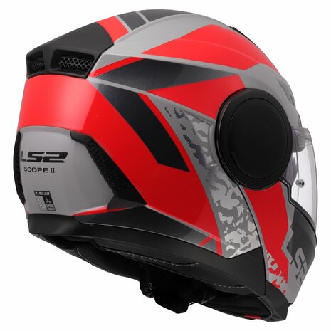 LS2 FF902 Scope II systeemhelm Oxyd grijs rood