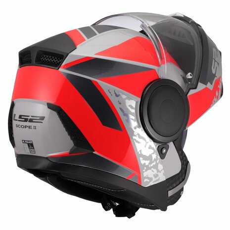 LS2 FF902 Scope II systeemhelm Oxyd grijs rood