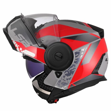 LS2 FF902 Scope II systeemhelm Oxyd grijs rood