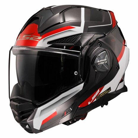 LS2 FF901 Advant X systeemhelm Spectrum zwart wit rood