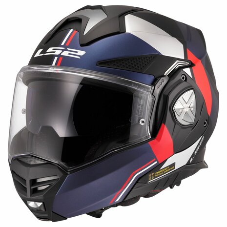LS2 FF901 Advant X systeemhelm Ultra blauw rood