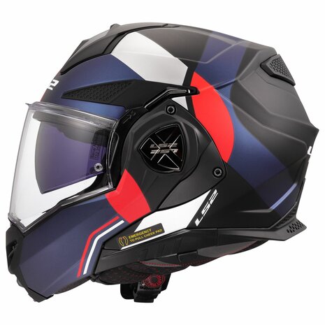 LS2 FF901 Advant X systeemhelm Ultra blauw rood