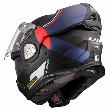 LS2 FF901 Advant X systeemhelm Ultra blauw rood