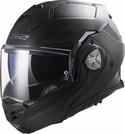 LS2 FF901 Advant X systeemhelm solid mat zwart met 4X bluetooth communicatie systeem ingebouwd