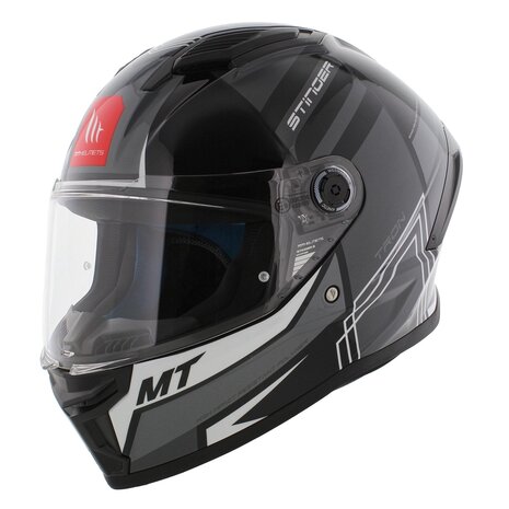 MT Stinger 2 integraalhelm Tron glans zwart grijs