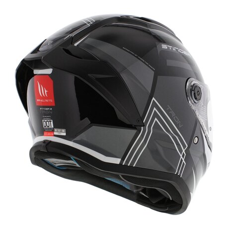 MT Stinger 2 integraalhelm Tron glans zwart grijs