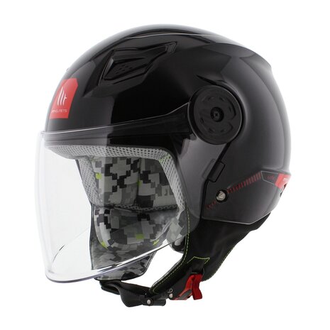 MT kinder jethelm solid glans zwart