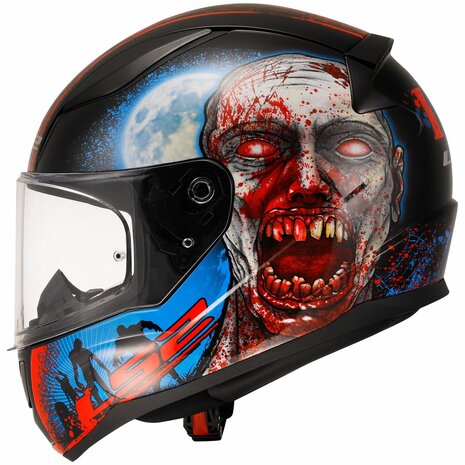 LS2 FF353 Rapid II integraalhelm Zombie zwart rood