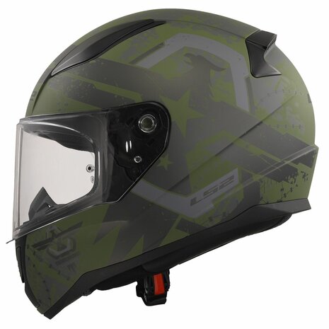 LS2 FF353 Rapid II integraalhelm Thunderbirds military mat groen