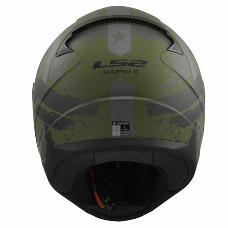 LS2 FF353 Rapid II integraalhelm Thunderbirds military mat groen