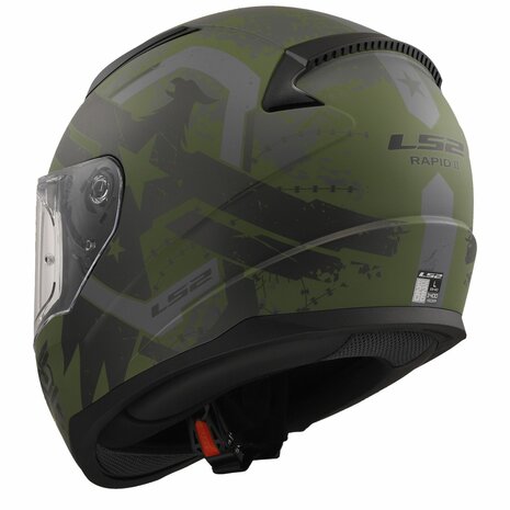 LS2 FF353 Rapid II integraalhelm Thunderbirds military mat groen